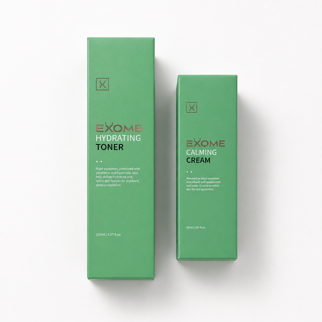 Exome Glow Skin Set with Calming Cream & Hydrating Toner