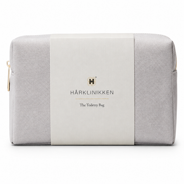 Harklinikken Warm Gray Cotton Toiletry Bag Gold Hardware