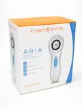 Clarisonic Aria facial cleansing device packaging on a white background