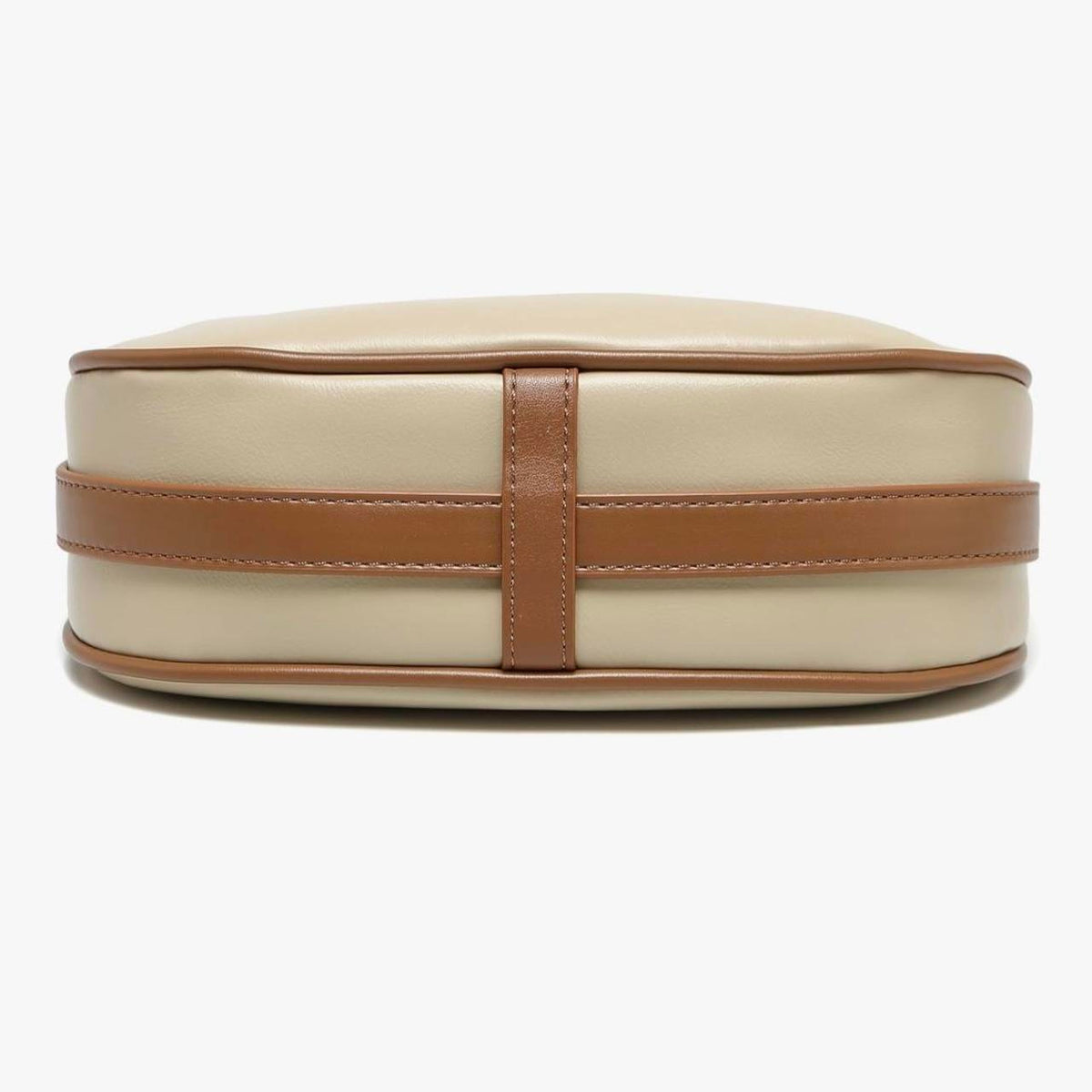 Cream & Caramel Two-Tone Shoulder Bag with Adjustable Strap - Gloss & Grit
