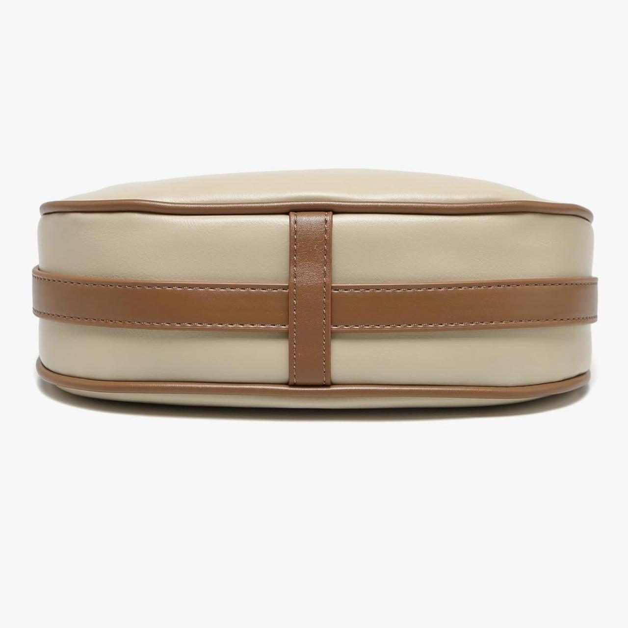 Cream & Caramel Two-Tone Shoulder Bag with Adjustable Strap