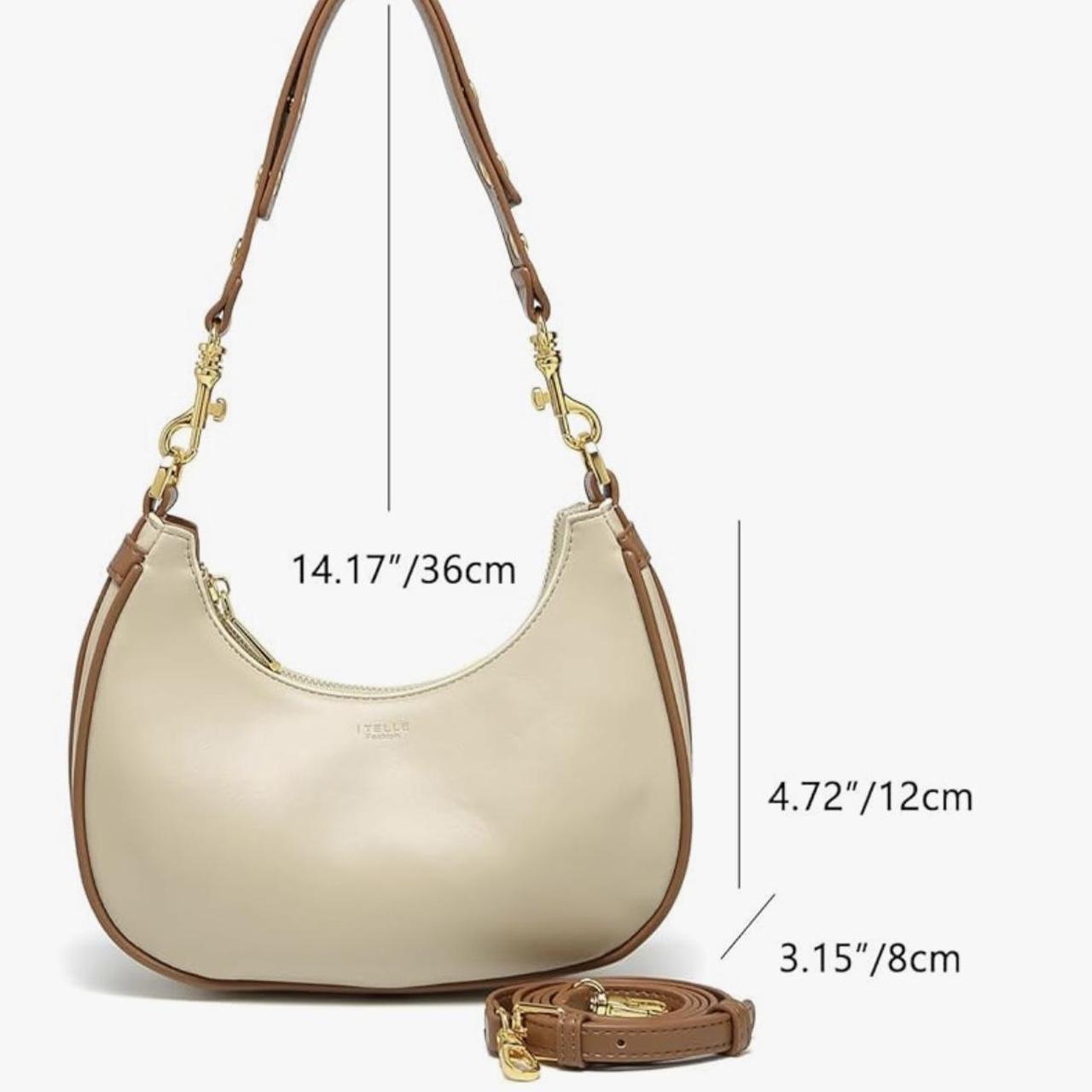 Cream & Caramel Two-Tone Shoulder Bag with Adjustable Strap