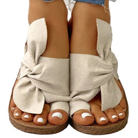 Women’s Bow Suede Slide Sandals – Comfortable Flat Slip-On Slides