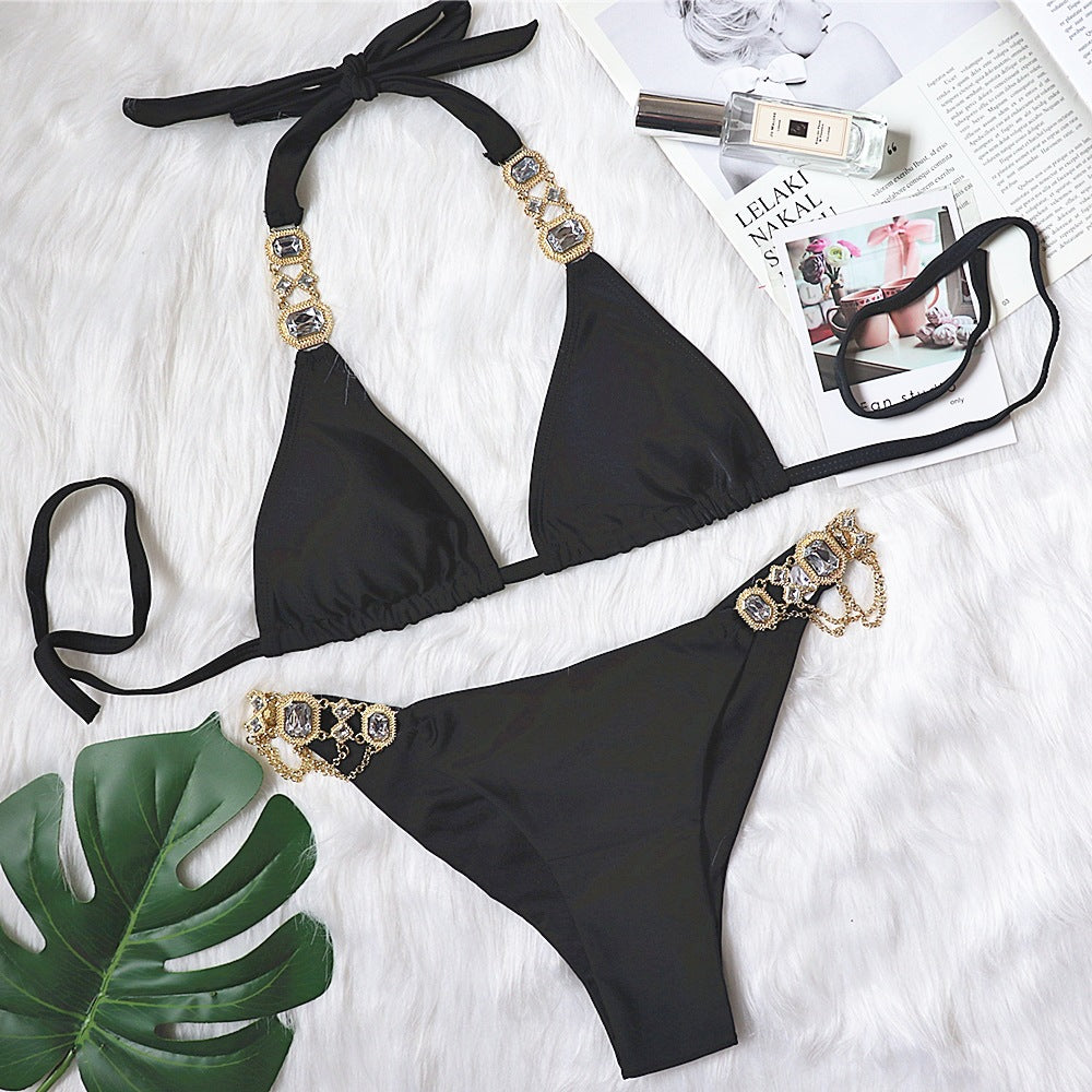 Sola Embellished Triangle Bikini Set