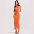 Lace Trim Bodycon Maxi Dress