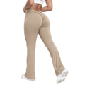 High-Waist Flared Yoga Pants with Scrunch Detail - Gloss & Grit