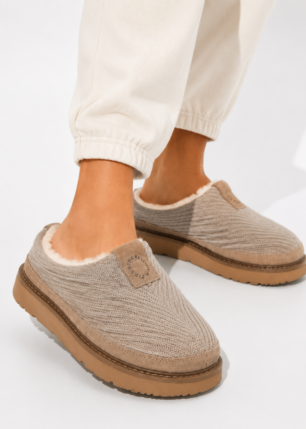Genuine Shearling Fireside Greta Sport Knit Clogs