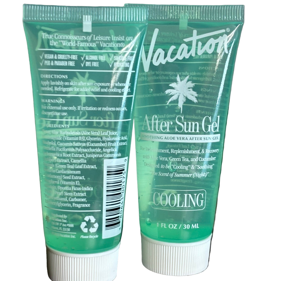 Vacation After Sun Gel Cooling Aloe Vera 30 mL Travel Size Hydrating Skin Relief