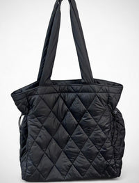 Women’s Vera Bradley Black Featherweight Quilted Zip Tote Bag for Everyday Carry