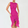 Sleeveless Pleated Waist Backless Midi Dress - Gloss & Grit