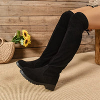 Women’s Over‑The‑Knee Boots Flat Lug Sole Thigh High Stretch Fall Style