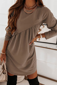 Women's Long Sleeve Fall Winter Casual Mini Dress – Oversized Tunic Style - Gloss & Grit