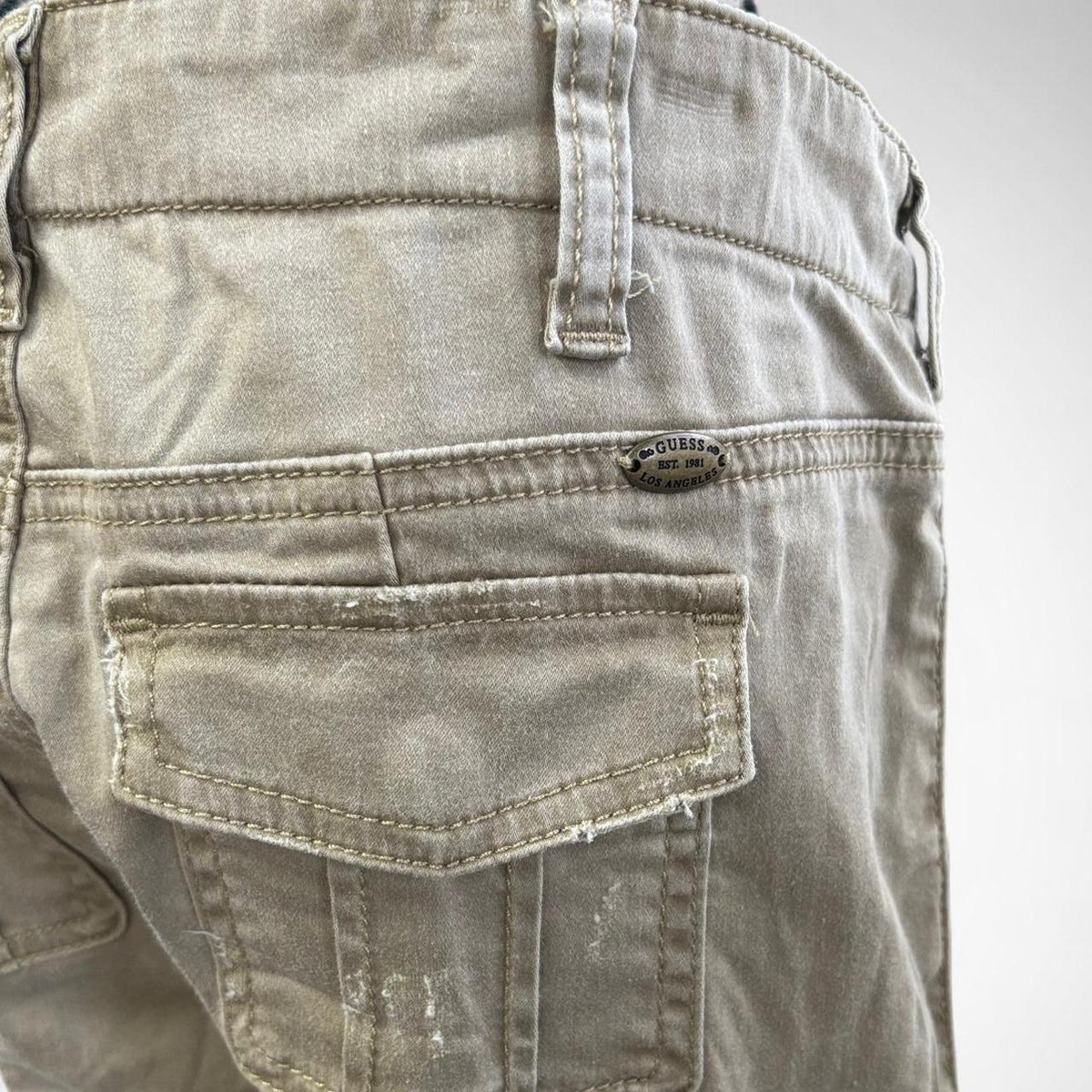 Guess Khaki Cargo Pants with Utility Pockets - Gloss & Grit