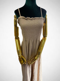 Women’s Beige Smocked Maxi Dress (Pre-owned)