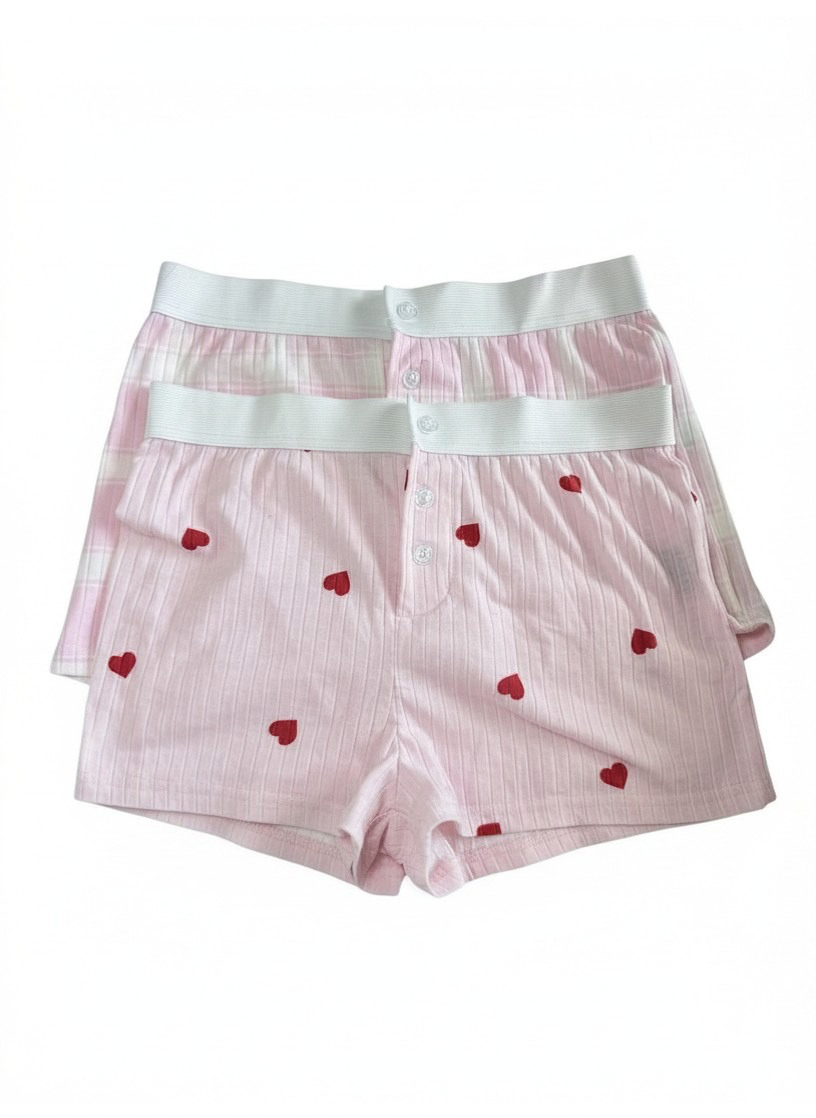 Set of 2 Pink Printed Boyshorts