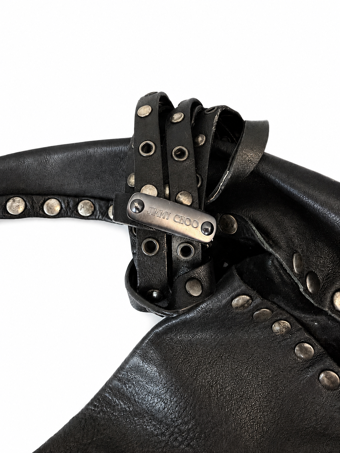 Jimmy Choo Saba Studded Leather Hobo Bag