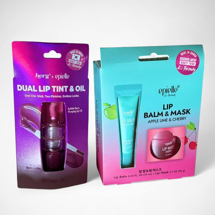 K-Beauty Lip Bundle – Epielle Lip Balm & Mask + Herg Dual Tint & Oil Set