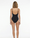 Kate Spade New York Rosette Solids High Neck One Piece Swimsuit