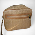 Khaki Woven Crossbody Bag with Adjustable Strap - Gloss & Grit