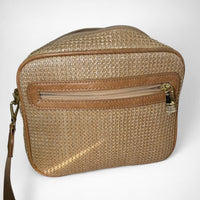 Khaki Woven Crossbody Bag with Adjustable Strap – Everyday Travel Shoulder Bag