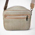Khaki Woven Crossbody Bag with Adjustable Strap - Gloss & Grit