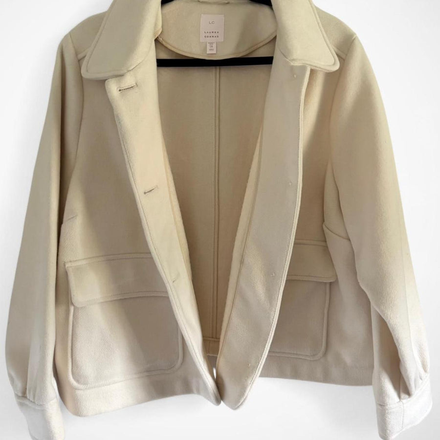 Women’s Ivory Wool-Blend Coat Plus Size 1X – Lauren Conrad - Gloss & Grit