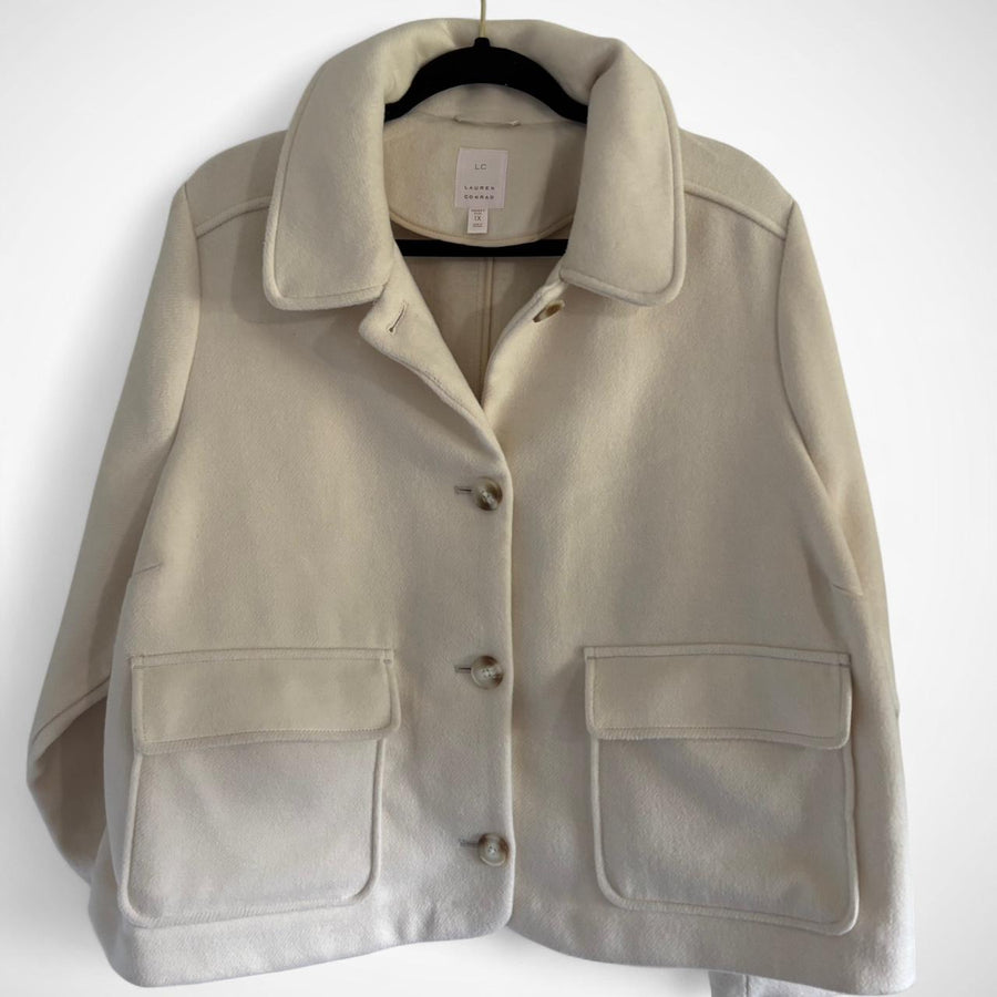 Women’s Ivory Wool-Blend Coat Plus Size 1X – Lauren Conrad - Gloss & Grit