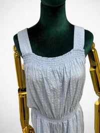 Women’s Light Blue Smocked Wide-Leg Jumpsuit (Pre-owned) Summer Casual Outfit