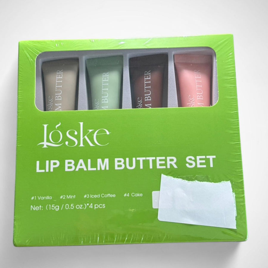 Women’s Löske 4-Piece Lip Balm Butter Set Vanilla Mint Iced Coffee Cake Gift