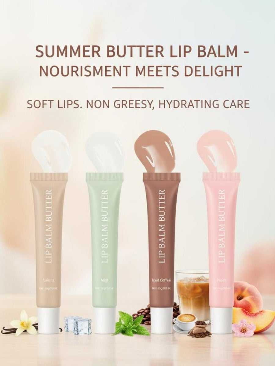 Women’s Löske 4-Piece Lip Balm Butter Set Vanilla Mint Iced Coffee Cake Gift