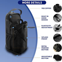 Magnetic Gym Water Bottle Bag – Black Crossbody Workout Shoulder Organizer