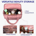 Pink Quilted Makeup Travel Organizer Bag - Gloss & Grit