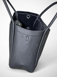 Black Vegan Leather Tote Bag Structured Top Handle Handbag