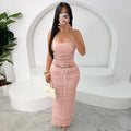 Ruched Halter Top and Maxi Skirt Set - Gloss & Grit