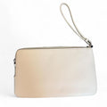 Coach Light Saddle and Chalk double zip wristlet wallet back