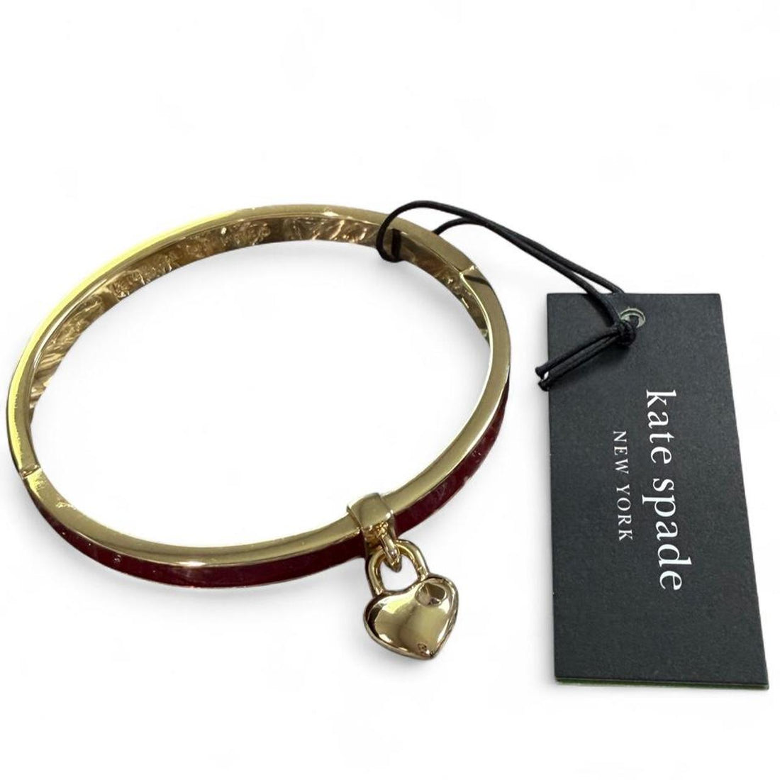 Kate Spade Red & Gold Heart Spade Thin Bangle – product image 1