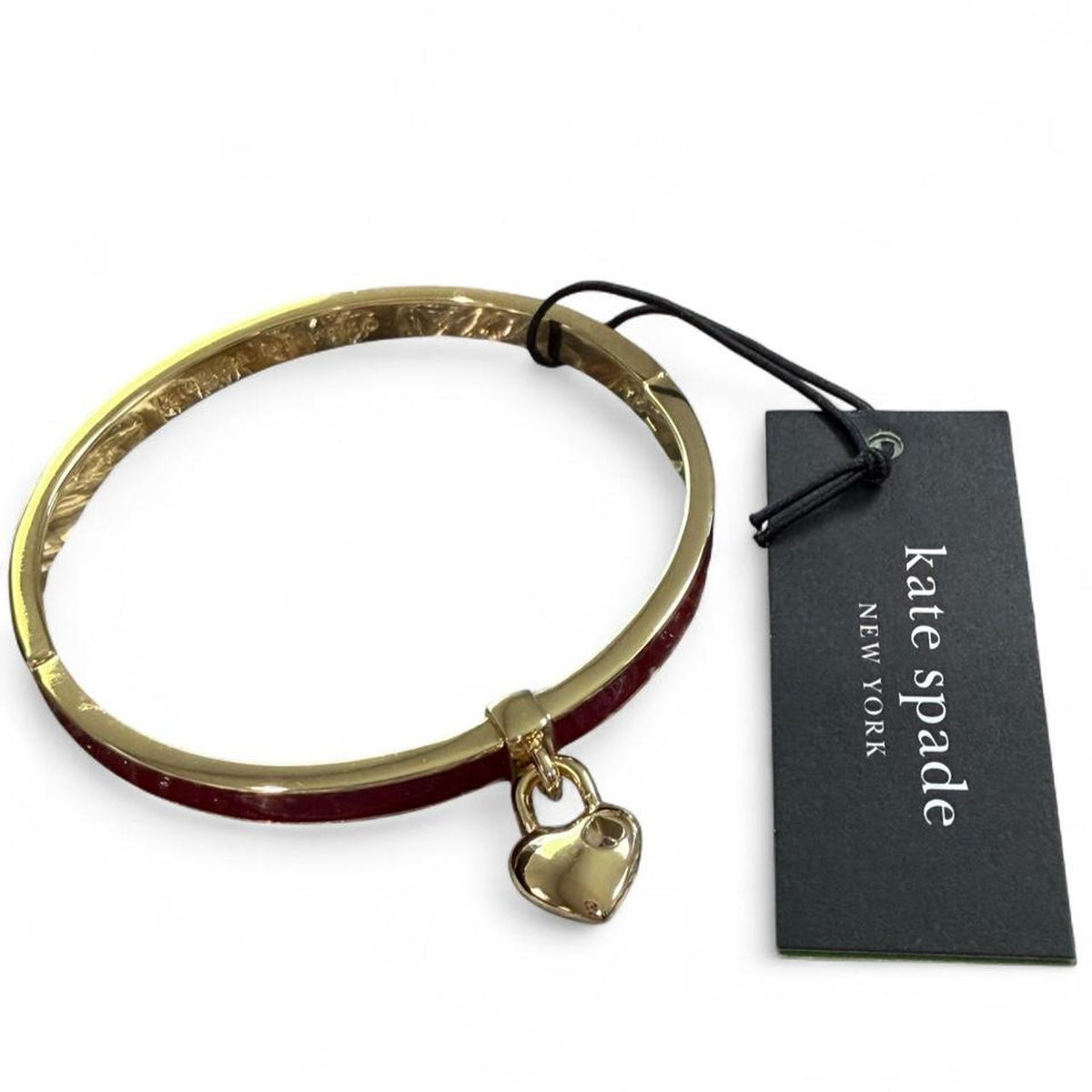 Kate Spade Red & Gold Heart Spade Thin Bangle – product image 2