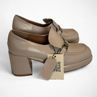 Women’s Rag & Co Morgan Platform Loafers – Gold Chain Block Heel