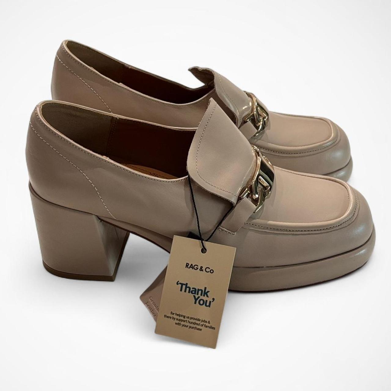 Rag & Co Morgan Platform Loafers Beige Size 9