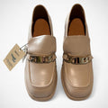 Rag & Co Morgan Platform Loafers Beige - Gloss & Grit