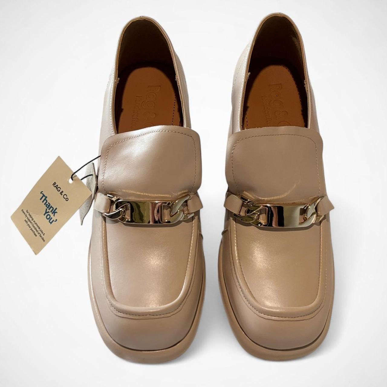 Rag & Co Morgan Platform Loafers Beige Size 9