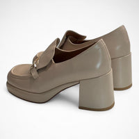 Women’s Rag & Co Morgan Platform Loafers – Gold Chain Block Heel