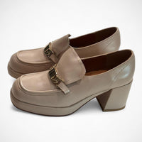 Women’s Rag & Co Morgan Platform Loafers – Gold Chain Block Heel