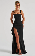 Square Neck High Slit Maxi Dress - Gloss & Grit
