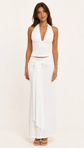 Seraphina Halter Maxi Skirt Set in White