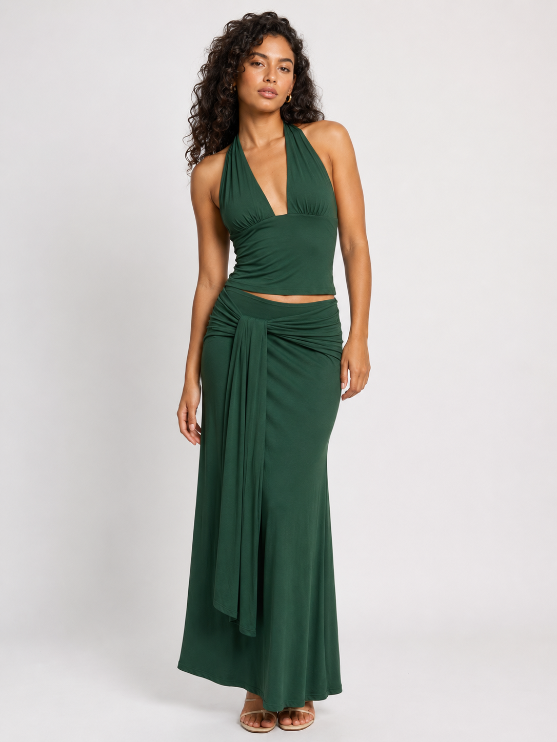 Seraphina Halter Maxi Skirt Set