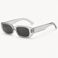 Slim Rectangle Sunglasses in Transparent Gray