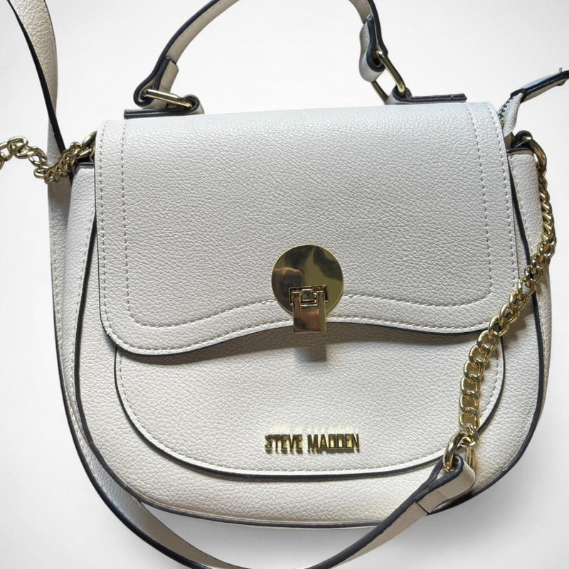Steve Madden Women’s White Crossbody Bag – Gold Hardware