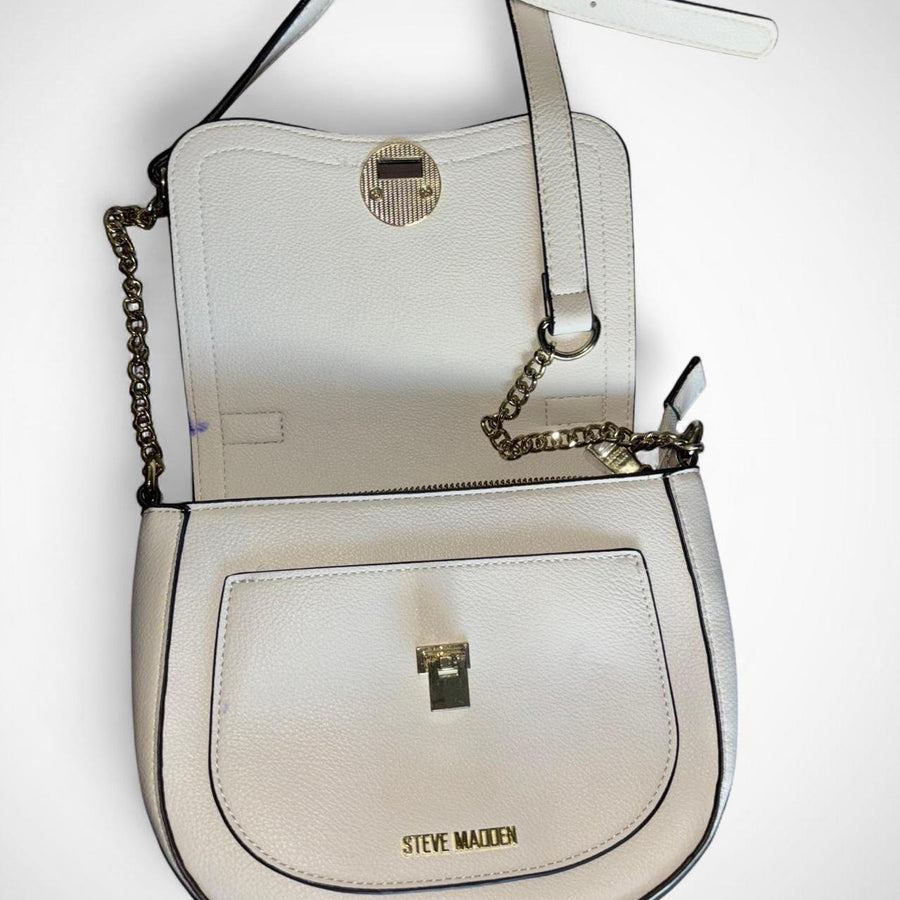 Steve Madden Women’s White Crossbody Bag – Gold Hardware