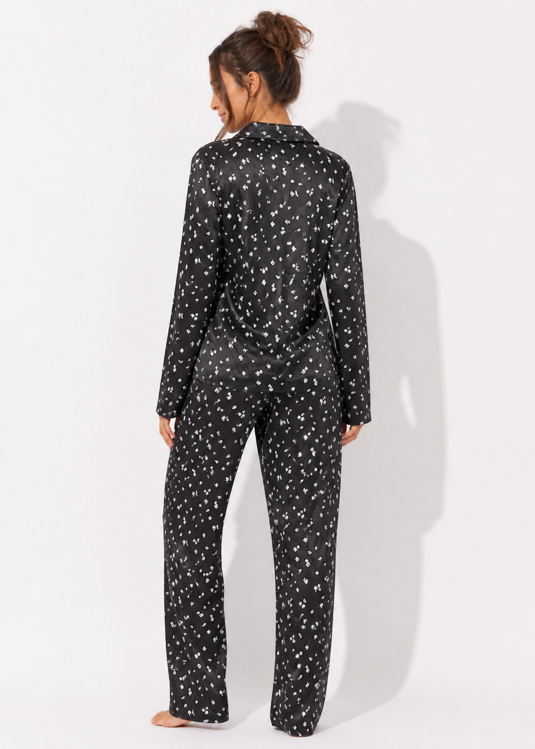 Steve Madden Satin Long Sleeve Button Down & Pants Sleep Set